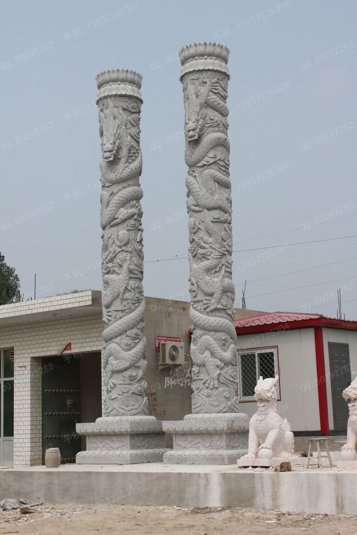 龙柱子,石雕龙柱子,大理石龙柱子,花岗岩龙柱子,汉白玉龙柱子,石雕龙柱,晚霞红龙柱子 -- LMZ405