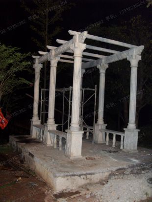stone corridor, marble pergola summerhouse, garden summerhouse pergola - ZL006