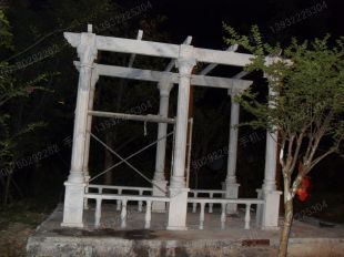 stone corridor, marble pergola summerhouse, garden summerhouse pergola - ZL025