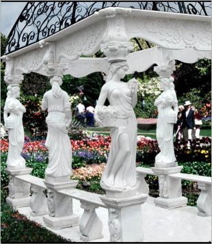 stone corridor, marble pergola summerhouse, garden summerhouse pergola - ZL008