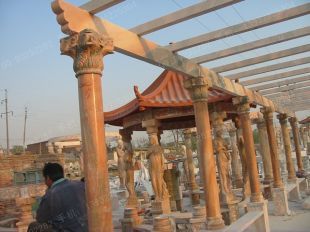 stone corridor, marble pergola summerhouse, garden summerhouse pergola - ZL013