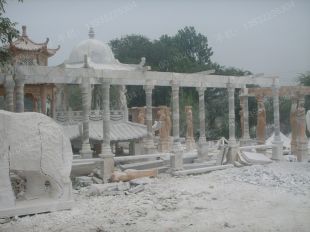 stone corridor, marble pergola summerhouse, garden summerhouse pergola - ZL014