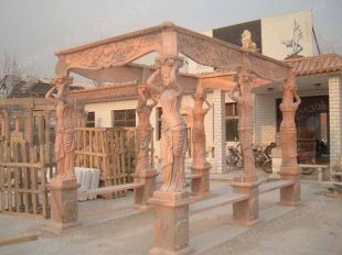 stone corridor, marble pergola summerhouse, garden summerhouse pergola - ZL011