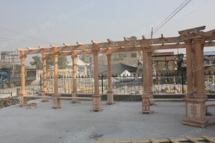 stone corridor, marble pergola summerhouse, garden summerhouse pergola - ZL020