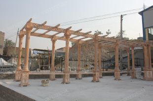 stone corridor, marble pergola summerhouse, garden summerhouse pergola - ZL021