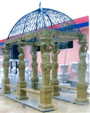 stone corridor, marble pergola summerhouse, garden summerhouse pergola - ZL022