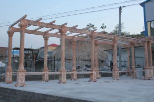 stone corridor, marble pergola summerhouse, garden summerhouse pergola - ZL016