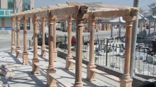 stone corridor, marble pergola summerhouse, garden summerhouse pergola - ZL026