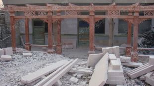 stone corridor, marble pergola summerhouse, garden summerhouse pergola - ZL007
