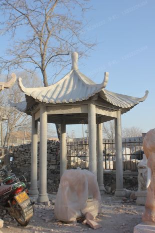 chinese stone summerhouse, marble summerhouse, garden summerhouse - LJT005