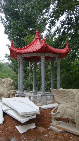 chinese stone summerhouse, marble summerhouse, garden summerhouse - LJT004