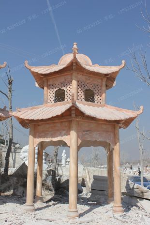 chinese stone summerhouse, marble summerhouse, garden summerhouse - LJT007