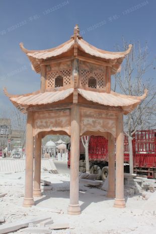 chinese stone summerhouse, marble summerhouse, garden summerhouse - LJT011