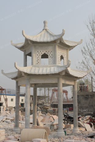 chinese stone summerhouse, marble summerhouse, garden summerhouse - LJT010