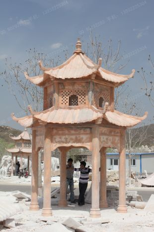 chinese stone summerhouse, marble summerhouse, garden summerhouse - LJT014