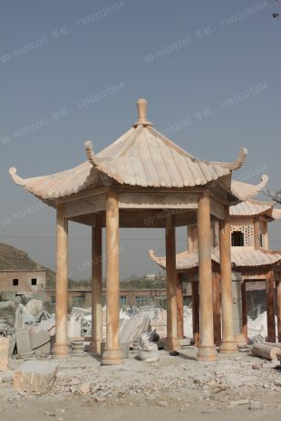 chinese stone summerhouse, marble summerhouse, garden summerhouse - LJT015