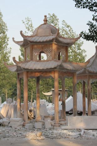 chinese stone summerhouse, marble summerhouse, garden summerhouse - LJT021