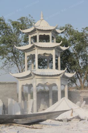 chinese stone summerhouse, marble summerhouse, garden summerhouse - LJT022