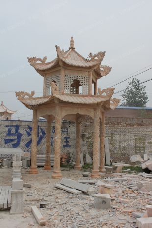 chinese stone summerhouse, marble summerhouse, garden summerhouse - LJT025