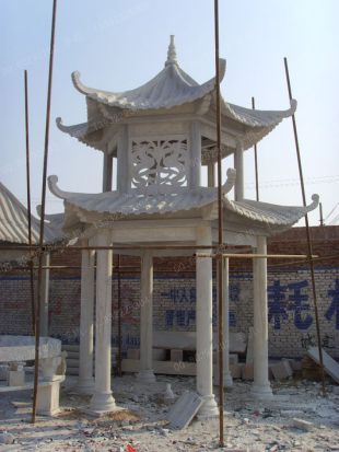 chinese stone summerhouse, marble summerhouse, garden summerhouse - LJT030