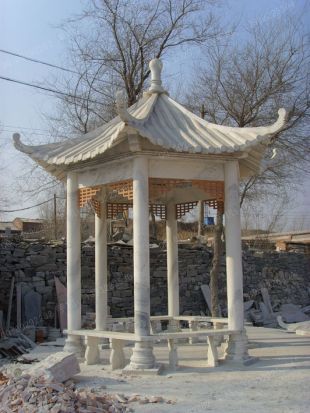 chinese stone summerhouse, marble summerhouse, garden summerhouse - LJT033