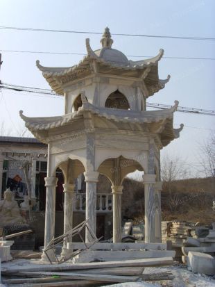 chinese stone summerhouse, marble summerhouse, garden summerhouse - LJT036