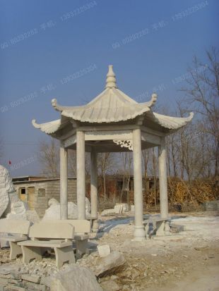 chinese stone summerhouse, marble summerhouse, garden summerhouse - LJT038
