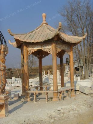chinese stone summerhouse, marble summerhouse, garden summerhouse - LJT037