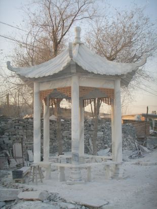 chinese stone summerhouse, marble summerhouse, garden summerhouse - LJT044