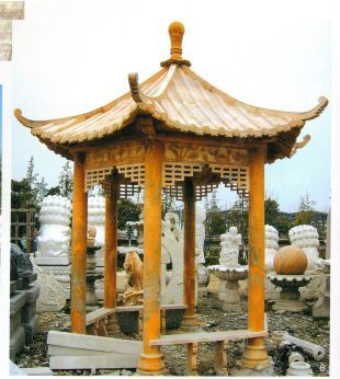 chinese stone summerhouse, marble summerhouse, garden summerhouse - LJT046