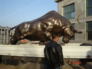Copper cattle sculpture, Wall Street cattle sculpture, copper sculpture factory - TD105