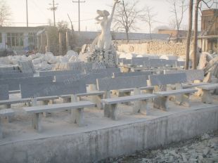 曲阳石雕石桌石凳,石雕桌椅,石雕象墩 - ZYC151