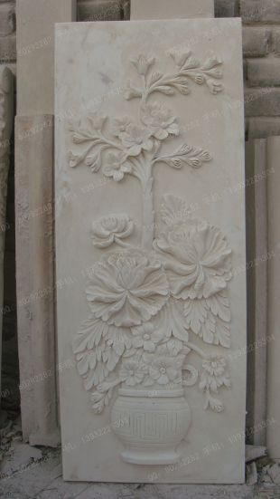 石雕 春夏秋冬浮雕,汉白玉石材 雕花浮雕,梅兰竹菊 汉白玉浮雕 - DHFD021