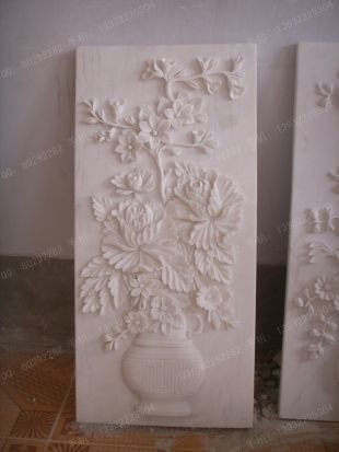石雕 春夏秋冬浮雕,汉白玉石材 雕花浮雕,梅兰竹菊 汉白玉浮雕 - DHFD074