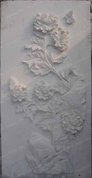 石雕 春夏秋冬浮雕,汉白玉石材 雕花浮雕,梅兰竹菊 汉白玉浮雕 - DHFD080
