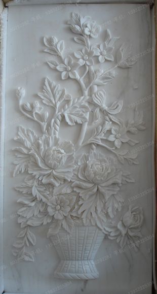 石雕 春夏秋冬浮雕,汉白玉石材 雕花浮雕,梅兰竹菊 汉白玉浮雕 - DHFD093